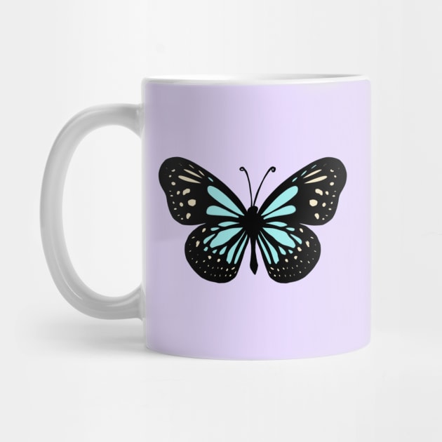 Black Blue and Yellow Butterfly by galaxieartshop